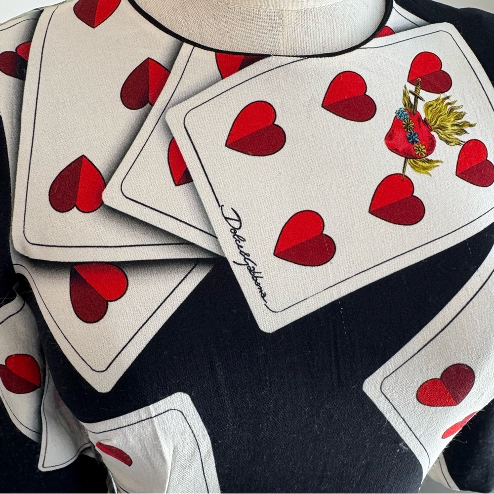 Dolce & Gabbana Playing Cards Dress - Queen of Hearts print Mini - Picture 6 of 16